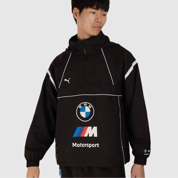Puma / BMW Motorsports collab Black Windbreaker with High Collar and Quarter-Zip - Picture 10 of 10
